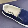 CD Slide Navy/White Стилни Мъжки Обувки Dior Slip-On Sneaker От Тъмносин Велур Код ch102, снимка 8