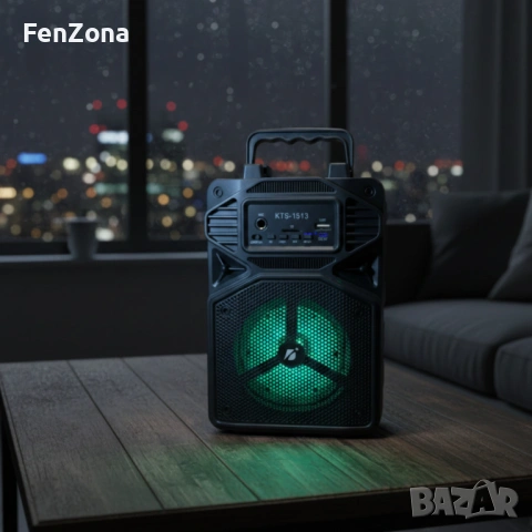 Караоке тонколона с Bluetooth KTS-1513 4“ и микрофон, снимка 8 - Тонколони - 54105375