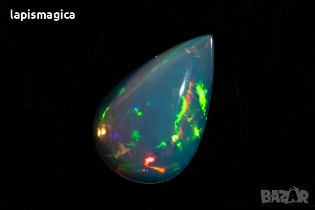 Прозрачен Естествен етиопски опал 2.90ct капка кабошон, снимка 5 - Други - 54371107