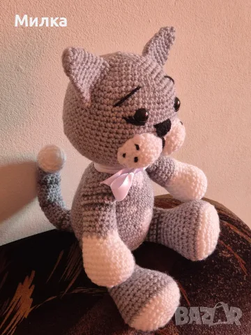 Ръчно изработена играчка - Котка, снимка 5 - Плюшени играчки - 55523043
