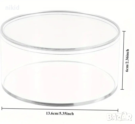 Кръгла прозрачна Акрилна основа етаж блат кутия между етажи торта декор пълнеж с цветя осветление, снимка 3 - Кутии за храна - 54019635