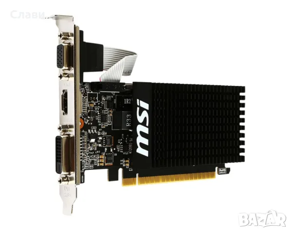 Видеокарта MSI NVIDIA GeForce GT 710 2GB 64BIT GDDR3 Low profile, Silent, снимка 3 - Видеокарти - 55338102