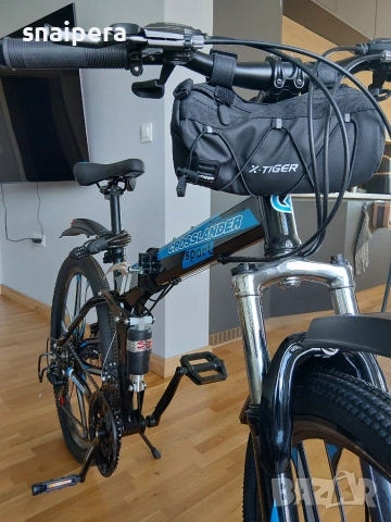 Велосипед Crosslander Compact Elegance 26″ Лeти Капли, Сгъваем Черно/Синьо, снимка 11 - Велосипеди - 55269097