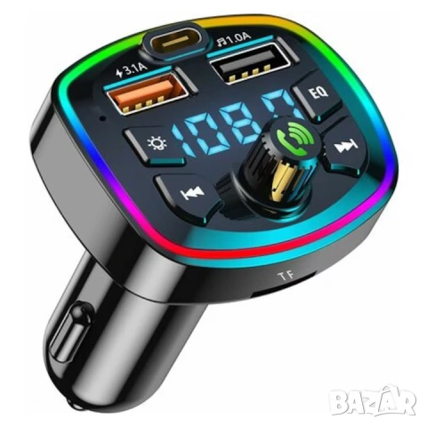 3в1 FM Трансмитер, Bluetooth предавател за кола, автомобил, бързо зарядно, Блутут разговори