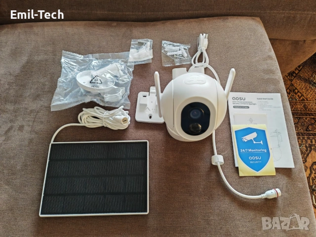 aosu 4K соларна WiFi камера + декоративна камера + мини WiFi камера, снимка 4 - Комплекти за видеонаблюдение - 54874531
