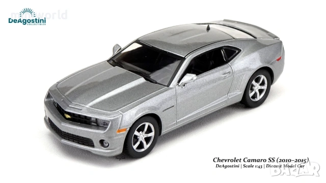 Chevrolet Camaro SS 2010 - мащаб 1:43 на DeAgostini моделът е нов в блистер, снимка 9 - Колекции - 54441152