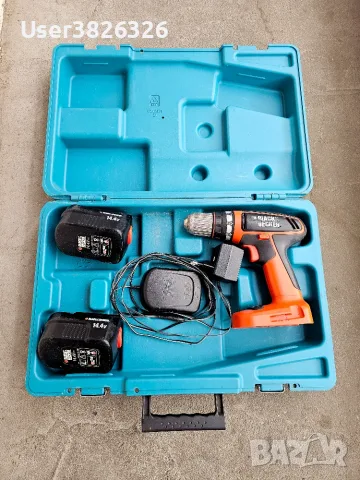 Оригинален винтоверт Black & Decker с две батерии, работещ
