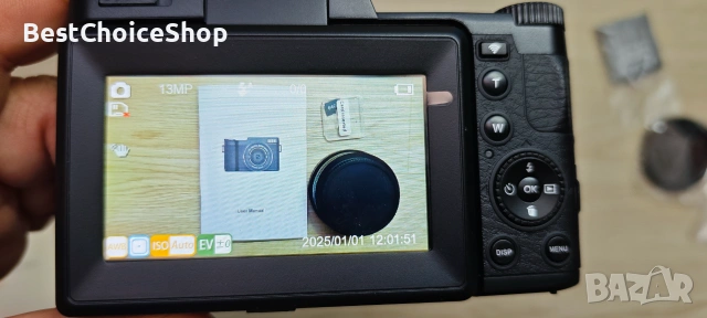 Цифрова камера 64MP 5K WiFi + широкоъгълен обектив + 2 батерии + 64GB мемори Пълна комплектация, снимка 6 - Фотоапарати - 55167179