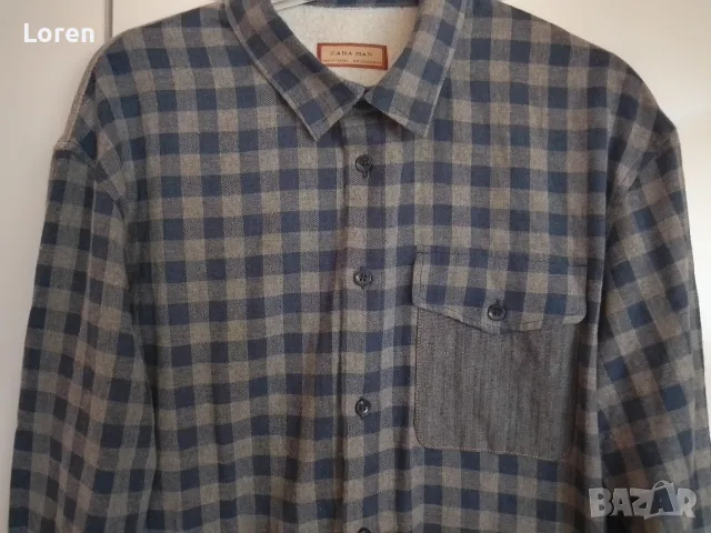 *Zara men*Мъжка готина риза каре с дълъг ръкав, снимка 3 - Ризи - 53467584