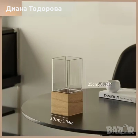 Квадратна декоративна канта ваза за цветя в 2 размера, снимка 2 - Вази - 55159294