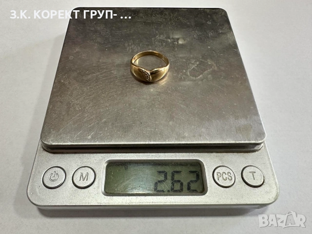 Златен дамски пръстен 14K – 2,62 г, размер 55,5, снимка 2 - Пръстени - 55114274