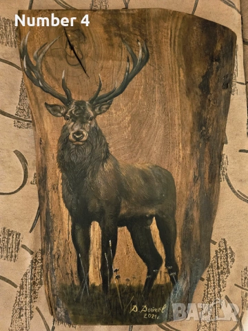 Картина благороден елен в/у дърво