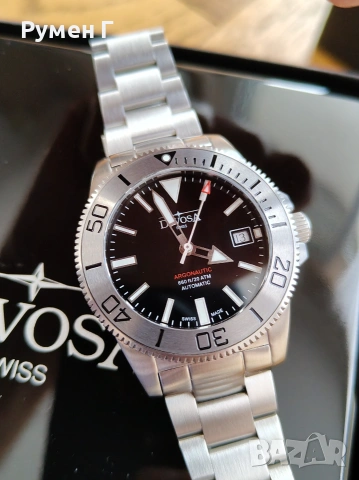 Swiss Made дайвър Davosa Argonautic Automatic (20 ATM) – Пълен Комплект, ПЕРФЕКТЕН!, снимка 6 - Мъжки - 55212601