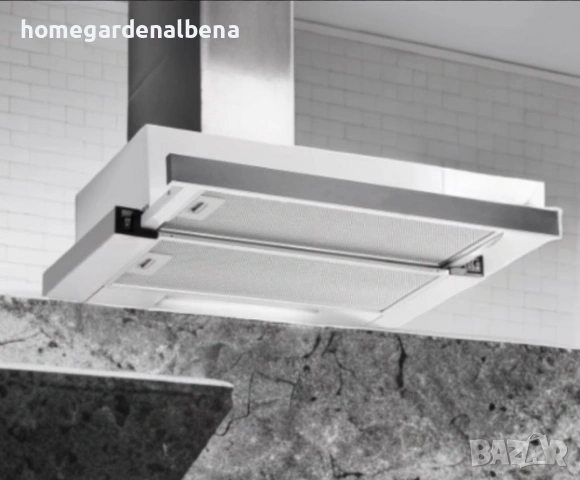 Мощен Аспиратор за Вграждане 60см | 2 Мотора | Бял | 460 m³/h