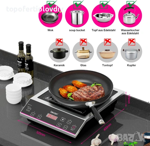 Индукционен котлон професионален Lecon,3500 W,Гаранция, снимка 5 - Котлони - 54065460