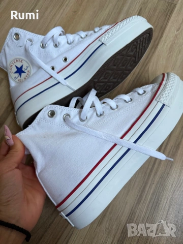 Оригинални чисто бели Кецове Converse Platform ! 39 н, снимка 6 - Кецове - 54656950