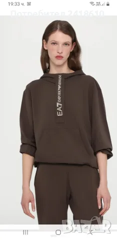 Emporio Armani EA7 Half Zip Hoodie Womens Size M  ОРИГИНАЛ! Дамски Суичър!, снимка 8 - Спортни екипи - 55315953