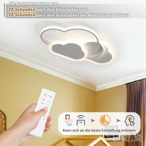 42W Smart LED Полилей, форма на облак, димируем 3000-6000K, снимка 4 - Полилеи - 54630929
