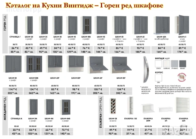Кухни Винтидж Каймак МДФ 340/240 от модулни шкафове с Безплатен проект, снимка 8 - Кухни - 49111125