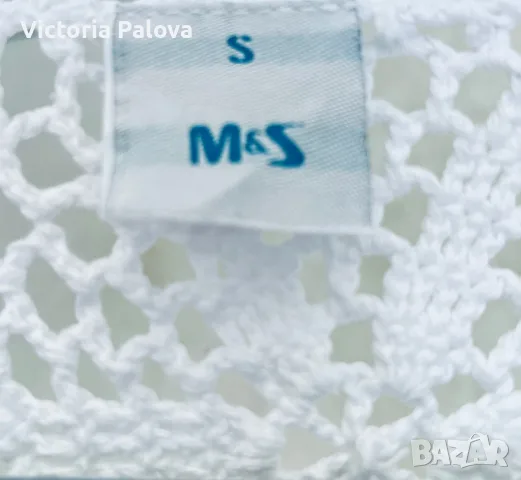 Бял ажурен топ кроше MARKS & SPENSER, снимка 6 - Корсети, бюстиета, топове - 55344029