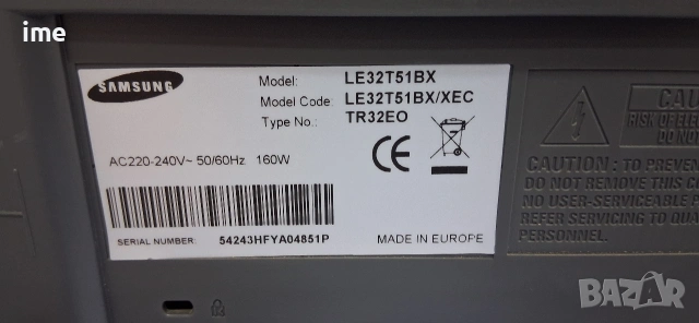 LCD Телевизор НОМЕР 93. Samsung. Model LE32T51BX. 32 инча, 81 см. Работещ. С дистанционно...., снимка 12 - Телевизори - 55288549