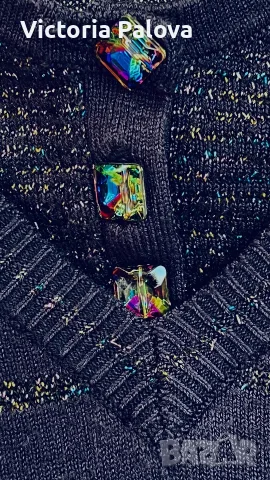 Дизайнерска блуза Designers at Debenhams с магически кристали Бореалис (размер 46), снимка 2 - Блузи с дълъг ръкав и пуловери - 55383462