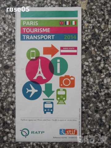 Карта "Paris-Tourisme-Transport - 2014 г."