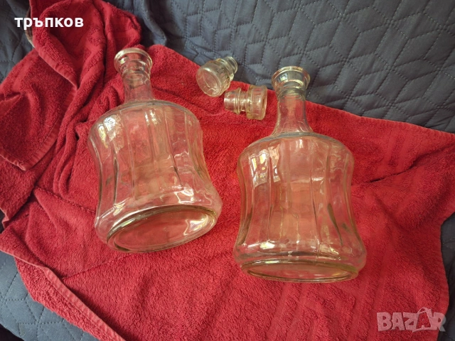 стари стъклени гарафи, снимка 2 - Колекции - 54698038