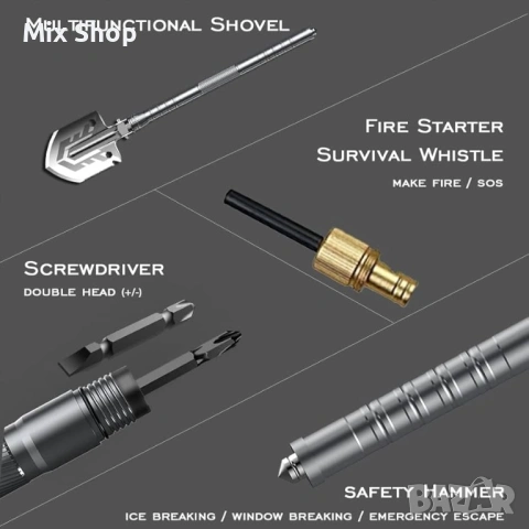 Нова Лопата за къмпинг и туризъм, многофункционална, сгъваема, подвижна, снимка 5 - Други стоки за дома - 54066022