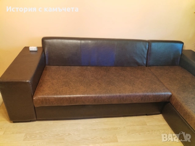 Ъглов диван с лежанка и функция сън от висококачествена еко кожа , снимка 9 - Дивани и мека мебел - 54097990