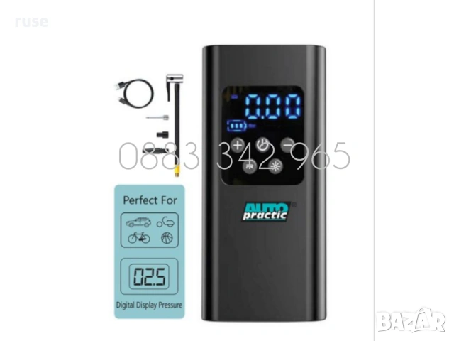 НОВИ! Акумулаторен компресор Auto Practic 7.4V 3 х 1500 mAh, снимка 3 - Аксесоари и консумативи - 55211298