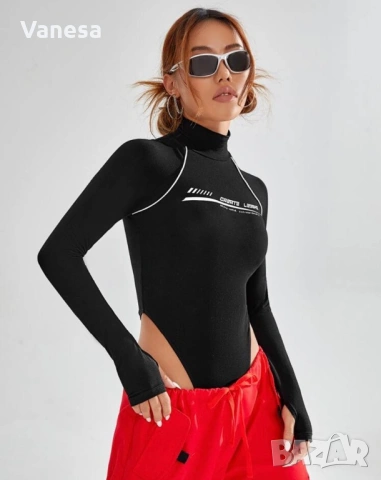 Черно изрязано боди Shein, снимка 2 - Други - 54287033