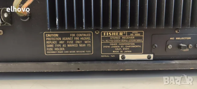 Ресивър Fiseher RS-1020#1, снимка 6 - Ресийвъри, усилватели, смесителни пултове - 55536696