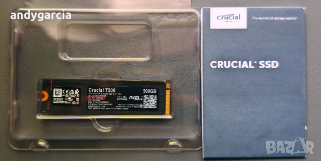  500GB Crucial T500 Gen4 PCIe NVMe SSD скрост четене/запис 7200 и 5700 mb/sec ЧИСТО НОВ ДИСК disk , снимка 5 - Твърди дискове - 54627068