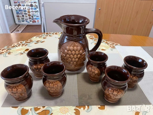 Продавам чисто нов сервиз за вино керамичен 35€