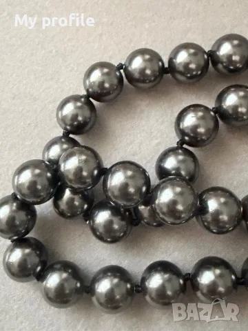 Маркова огърлица от черни перли “Майка на перлите” "Mother of pearls", снимка 4 - Колиета, медальони, синджири - 55300054