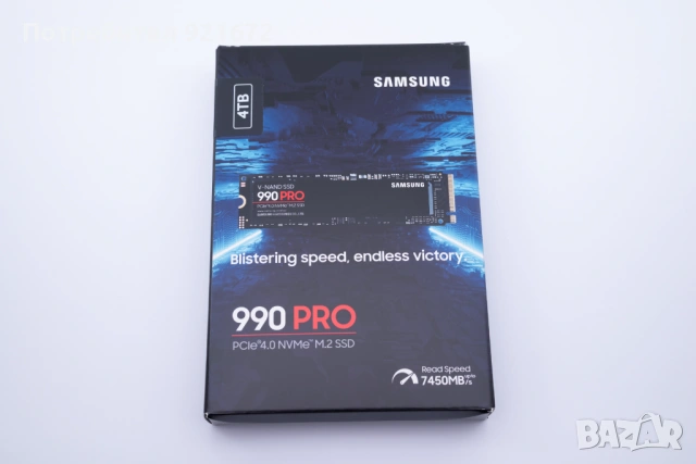 Samsung 990 PRO NVMe M.2 SSD, 4TB, PCIe 4.0, 7450MB/s Read, 6900MB/s Write