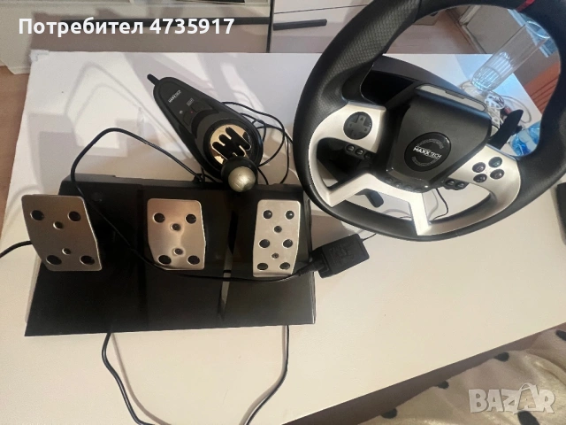 Геймърски волан Maxx Tech Pro FF Racing Wheel Kit (Force Feedback), снимка 3 - Други игри и конзоли - 54456597