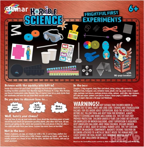 Galt Frightful First Experiments - Комплект за 18 ужасяващи научни експерименти за деца, STEM, 8+, снимка 4 - Образователни игри - 54422648