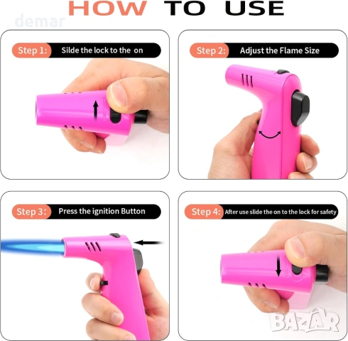 Горелка - Запалка с бутан с възможност за многократно пълнене (бутанът не е включен), снимка 3 - Други стоки за дома - 54107990