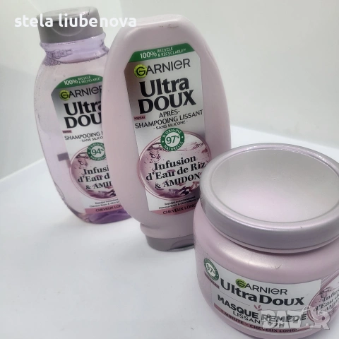 Garnier Ultra Doux комплект – шампоан, балсам и маска, снимка 3 - Продукти за коса - 54864434