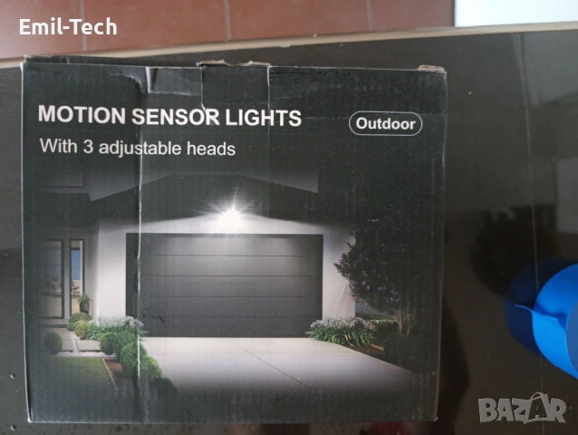 Мощен LED прожектор MEIHUA 100W, 9600LM, 3 глави, сензор и дистанционно, снимка 10 - Прожектори - 54779713