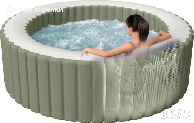 Надуваемо джакузи Pure Spa Bubble Therapy Intex с диаметър 196см, с 4 места, зелено, снимка 4 - Други - 54258846