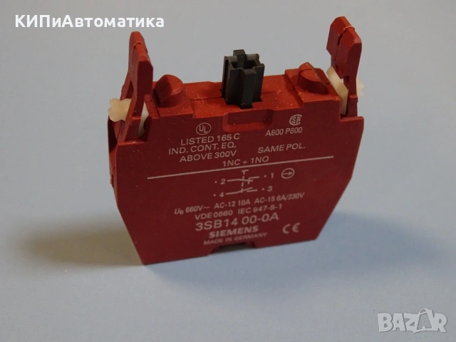 контактен блок Siemens 3SB14 00-0A contact block 10A, снимка 4 - Резервни части за машини - 54525551