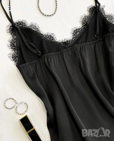 🌹Сатенен топ с дантела. С/М,Л/ХЛ.18 евро , снимка 2 - Корсети, бюстиета, топове - 53972916