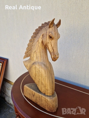 Уникална антикварна дървена фигура статуетка скулптура дърворезба , снимка 5 - Статуетки - 54900063