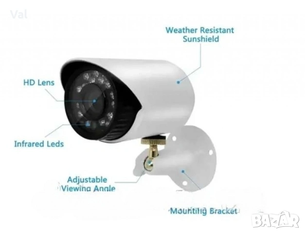 Комплект за видеонаблюдение,8 камери,без монитор,1.3MP, снимка 4 - Комплекти за видеонаблюдение - 55167871