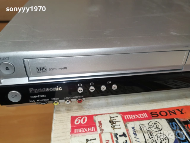 PANASONIC DMR-ES35V DVD RECORDER+VHS ВНОС GERMANY 1904260951LCHERY1, снимка 3 - Плейъри, домашно кино, прожектори - 54242306