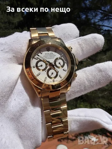 Rolex Daytona Gold Мъжки Часовник С Бял Циферблат Код Chronolux44, снимка 5 - Мъжки - 55645376