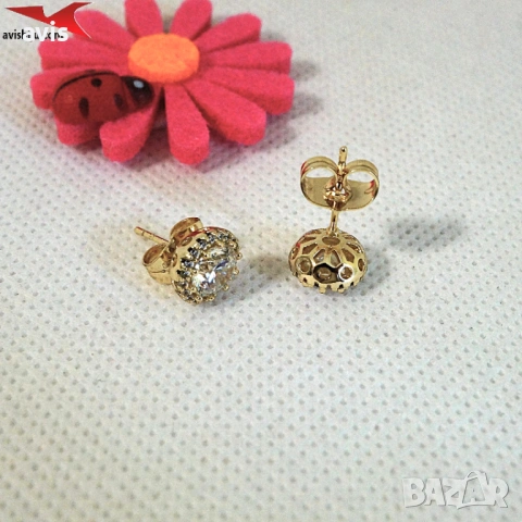 Обеци с 14К златно покритие 2141894, снимка 3 - Обеци - 54130798